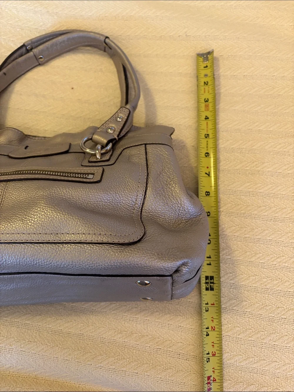 Coach Gray Leather Hand Bag Purse
